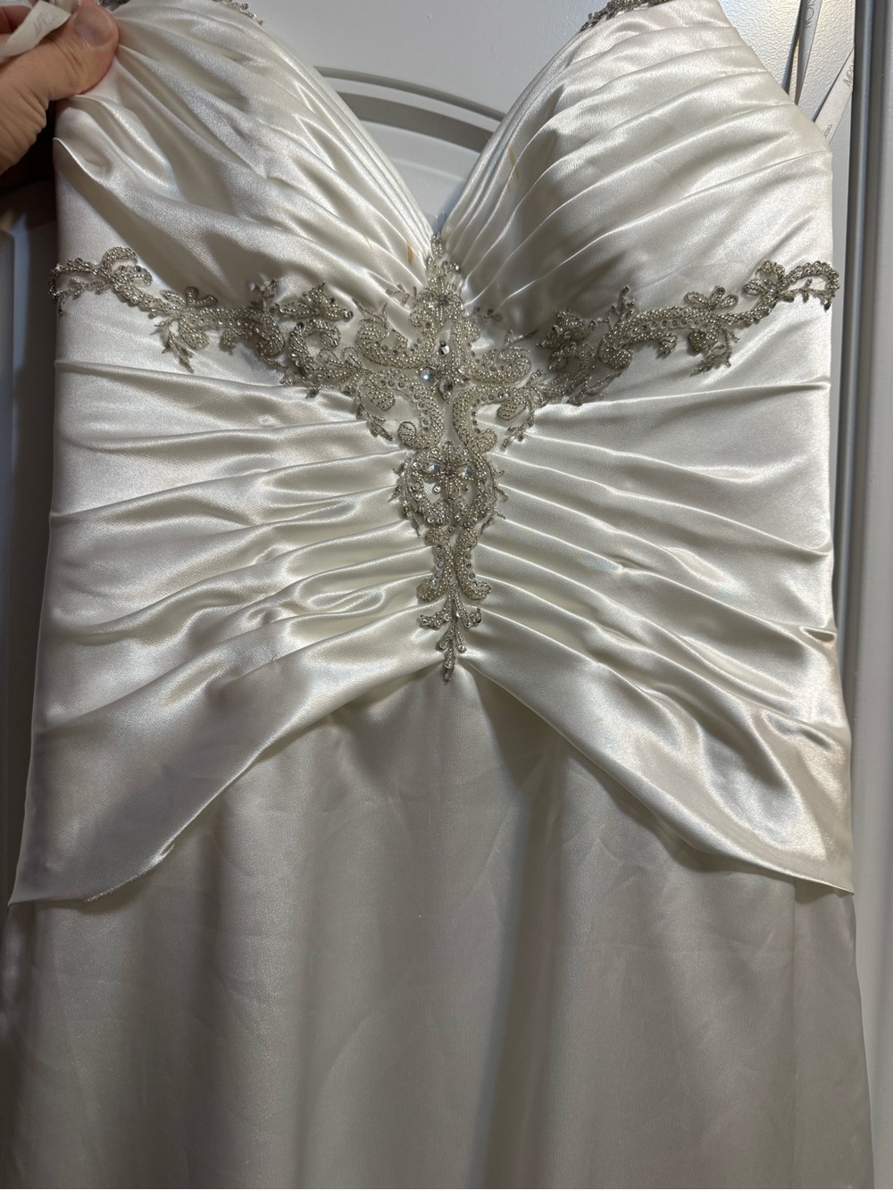 Impressions Bridal Ivory Wedding Dress with Beaded Accents - Picture 2 of 7